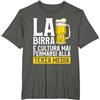 Divertente regalo da bere per amante del La Birra É Cultura Mai Fermarsi Alla Terza Media Maglietta