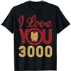 Marvel Avengers Endgame Iron Man I Love You 3000 Helmet Logo Maglietta