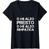 LUMOMIX Donna Magliette Divertenti Donna - Mi Alzo Presto - Frasi Scritte Maglietta con Collo a V