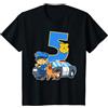 Divertente 5° compleanno Agenti Di Poliz Bambino 5° Compleanno Polizia Costume 5 Anni Poliziotto Maglietta