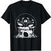 Leonardo batterista presenta Batteria Uomo Vitruviano I Rock Music Drummer Maglietta