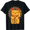 Disegni creativi con la cultura e il cib Maneki Neko - Un Gatto Giapponese Portafortuna Kawaii Maglietta