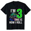 Monster Truck 3 ° compleanno magliette Bambino Monster Truck 3 ° compleanno regalo di compleanno di 3 anni Maglietta