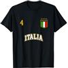 Italia Shirts Italian T-shirts RLB IT Squadra Calcio Italia Numero 4 Bandiera Italiano Maglietta