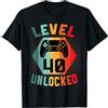 40 Compleanno Gamer My Level Unlocked Anni 40 Compleanno regalo videogiochi level 40 unlocked Maglietta