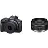 Canon EOS R100 + RF-S 18-45mm F4.5-6.3 IS STM (24.1MP APS-C Mirrorless Camera, Dual Pixel CMOS AF, 4K Video) + Canon obiettivo RF 50mm f/1.8 STM