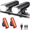 CIRYCASE Luci Bicicletta LED 1200 Lumen, 2600mAh Luce Bici Ricaricabile USB | Lunga Durata, 3+5 modalità Luce Set Anteriore Posteriore Ciclismo Montagna, Imbarcazioni Luci Navigazione IP65 Impermeabile