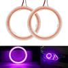 Générique Generico coppia di lampadine LED COB Angel Eyes rosa 90 mm 66SMD con copertura, luci per fari auto, anello alogenuro, luci DRL, decorazione DC 12 V M (90 mm, rosa)