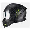 Generico 363S SHOT NIPPO - Casco Integrale Moto e Scooter, Design Aerodinamico, Nero Giallo Fluo Opaco