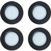 MARVIX Faretti LED neri 12 V 24 V dimmerabili per camper, roulotte, camper e barche (bianco caldo, 3000 K) - Confezione da 4