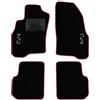 QUEMAR Tappetini Auto per Alfa Romeo Mito, Bordo Fucsia, 2 Ricami | 2008-2020 / Kit Tappeti Moquette e Gomma su Misura / Set 2 Anteriori + 2 Posteriori / Ricami e Colori Personalizzati