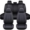 ZHISHIGUO Copri Sedili Auto Per MG MG3 Full Hybrid 2024 2025 2026, Pelle Set Completo Impermeabile Auto Accessori Interno, Set Copri-Sedile Anteriori Posteriori(Black)