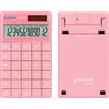 DONAU Calcolatrice tascabile DONAU TECH, 12 cifre, 10 x 16,6 x 1,4 cm, rosa, doppia alimentazione solare/a batteria, 1 pezzo, calcolatrice da tavolo