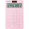 DONAU Calcolatrice tascabile DONAU TECH, 12 cifre, 10,4 x 16,6 x 1,4 cm, rosa, doppia alimentazione solare/a batteria, 1 pezzo, calcolatrice da tavolo