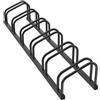 Aufun Cavalletto in acciaio per 6 biciclette, nero | Supporto multiplo con supporto per ruote da 37 cm, per pneumatici di larghezza 30-65 mm, montaggio a parete a pavimento
