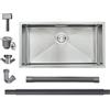 BoomHoze Lavello Cucina in Acciaio Inox, 75x45cm, Lavello cucina 1 Vasca | Lavello Sottotop, Grande Volume di Bacino, per Lavello Domestico, Lavanderia, con scarico e troppopieno, Spazzolato