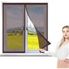 GOUZOO Zanzariera Per Finestra 85 x 130 cm, Zanzariera Porta Finestra Magnetica, Adsorbimento Magnetico Antistrappo per Porte Premium Portafinestra, Marrone