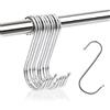 JeoPoom 10 Pezzi Gancio in Acciaio INOX a Forma di S, Ganci a S in Metallo Resistente per Utensili da Cucina, Bagno, Casa, Officina, Garage, Ufficio, Armadio(Grande, 11,5 * 7,1 CM)