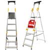 KADAX Scala Portatile in Alluminio, Scaletta Pieghevole con Gradini Antiscivolo e Corrimani Laterali, Portata Fino a 150 kg, Certificata EN 131 (6 Gradini)