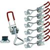 JRSHIRLEYLTD 6 pezzi morsetto a barra, chiusura a leva, chiusura a leva regolabile in metallo, per porta, armadio, cassetta, valigia, bagagliaio, coperchio fumatore