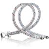 aiyraa 2 raccordi per tubo di collegamento da 80 cm, da G3/8 femmina a M10 | Tubo corazzato in acciaio inox per acqua fredda e calda, tubo per rubinetto adatto per miscelatori da cucina e bagno
