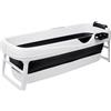 Hello Bath HelloBath® Vasca da Bagno Pieghevole XXL 156x60x48 cm per Adulti | Vasca Portatile con Poggiatesta & Tubo di Scarico Estensibile (3 m) | Mobile per Doccia & Esterni | Nero