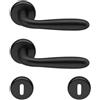 Brackle Coppia di Maniglie per Porte Interne, Modello Patri A Goccia Oro Lucido (Nero)