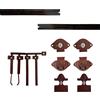 EVOTRADE Kit Ferramenta JUNIOR 4 per Armadi Scorrevoli con 1 Anta con Peso Max 50 Kg - Kit con 2 Binari Neri, Carrelli, Ruote e Accessori per Montaggio Facile