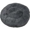 BIANCHERIAWEB Cuccia Cane Gatto Cuscino Peloso Morbido Peluches Caldo Rotondo Ciambella Animali Fluffy Piccola Grigio Scuro