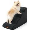 Gardner Pet Scala per Cani Piccoli 4 Gradini, Scaletta per Cani Lavabile Alta 47 cm, Rampina in Schiuma con Rivestimento Antiscivolo e Impermeabile per Letto, Divano e Auto, Grigio Scuro