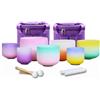Hye-eun Set di 7 campane tibetane in cristallo (17,8-30,5 cm, 432 Hz, arcobaleno)