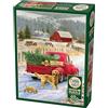 Cobble Hill Puzzle Company Ltd. - Puzzle da 1000 pezzi, motivo: Natale in fattoria, campione di poster incluso, deluxe