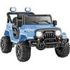 FANTASK Auto elettrica per bambini (blu) | Auto elettrica per bambini con telecomando, musica, storie, luci LED e sospensioni, 12 V, sospensioni a 4 ruote e cintura di