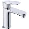 KLUDI - X1 rubinetto cromato per lavabo, per il bagno, misura M, altezza del beccuccio 95 mm, cartuccia in ceramica, miscelatore lavabo con tubi di collegamento, avviamento a freddo
