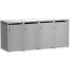 Metzler box pattumiere design alluminio grigio RAL9007 4x240L, acciaio verniciato a polvere, apertura automatica