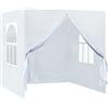 TUKAILAi Pannelli laterali per gazebo da giardino a 4 pannelli, 2 x 2 m, di ricambio, resistenti all'acqua, 2 pannelli da parete per gazebo con cerniera e 2 pannelli per finestre, colore bianco