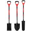 STREND PRO Premium RedShark set di 3 vanghe | lame in acciaio al carbonio | impugnatura a D | 1150/1280 mm