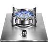 CHALKE Stufa A Gas A Testa Singola da 33 Cm Bruciatore Wok A 9 cavità da 7,2 KW con Protezione Antifiamma Cucina Domestica Stufa da Campeggio in Vetro Temperato Indipendente (Size : NG)