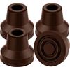 supregear 4pcs Quad Puntale per Stampelle, Antiscivolo 16 mm Gommini per Stampelle, Gomma Punta di Canna Presa Estrema Canna Sostituzione Piedino, Marrone