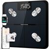 Etekcity Bilancia da bagno intelligente per peso corporeo, precisione fino a 0,02 kg, bilancia digitale con BMI e grasso corporeo, modalità corrente zero e modalità bambino, ampio display a LED,