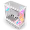 NZXT S5 RGB Deluxe case PC ATX mid-tower compatto - Bianco | 5 ventole RGB preinstallate, doppio vetro panoramico, fino a 10 alloggiamenti ventola, GPU 415 mm, USB-C