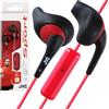 JVC Gumy Sport Headset binaurale con cavo Los, Nero, Rosso cuffia e Micro - Head Set e Pick-up (Binaural, Cuffie, Nero, Rosso, 200 MW, Via Cavo, 1 m)