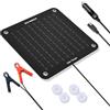 ECO-WORTHY 12V 10W Caricabatteria Solare per Auto | Alimentazione di Emergenza a Pannello Solari Portatile con Adattatore a Coccodrillo, Barca, Moto, Camper, Camion