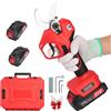 MISTRO Forbice Potatura a Batteria 50mm: 2 x 21V/2000 mAh Batteria Cesoie Potatura Elettriche Professionali Forbice Elettrica per Potatura con LCD Display per Jardinage, Olives Rosso