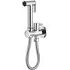 Ibergrif Doccetta WC per acqua fredda, cromata, G1/2, tubo da 120 cm