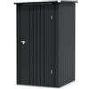 JUMMICO Casetta da Giardino in Metallo 104x99x160 cm, Capanno Attrezzi Zincato con Serratura, Impermeabile Anti-UV, Tetto Spiovente, per Giardino, Terrazzo e Balcone,Nero