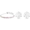 Swarovski Emily Bracciale, Placcato in Tonalità Rodio con una Fila di Cristalli Orecchini a lobo Solitaire, Taglio tondo, Bianchi, Placcato rodio