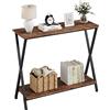 Garvee Consolle Stretta con Ripiano, 105 x 30 x 81 cm, Marrone | Struttura metallo Industriale, Ideale per Soggiorno, Ingresso, Camera da Letto