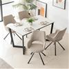 meublescosy Sedia da Pranzo Set di 4 Poltrona con Braccioli e Schienale | Schienale Aperto, Gambe in Metallo Disposte Radialmente, per Cucina Soggiorno Ufficio, Fino a 120 kg, Beige