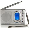 Nedis Radio mondiale | Design portatile | AM / FM / SW | Adattatore a batteria / alimentazione | Digitale | 1.5 W | Jack per cuffie | ANCHE CLOCCHIO | Timer del sonno | Grigio